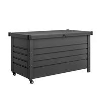 Outsunny Caja 430 L, Caja metálica con tapa con cerradura, ruedas, asas laterales, Gris Aosom España