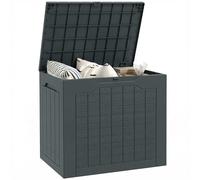 Outsunny - Caja de almacenamiento exterior (93 L, con asas empotradas, baúl de almacenamiento exterior, impermeable, para jardín, terraza, 56 x 41 x 50 cm), color gris oscuro