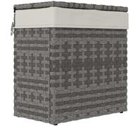 Outsunny Caja de jardín de ratán, Cajas Almacenaje, Baúl de exterior y casa con tejido interior para herramientas, juegos, accesorios, Cajas, 57 x 34 x 62 cm, gris