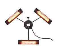 Outsunny Calefactor Eléctrico de Exterior por Infrarrojos con Control Remoto y 3 Paneles para Sombrilla 87x75x22cm Negro Aosom España