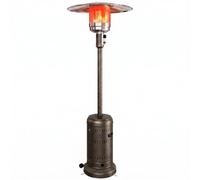 Outsunny calefactor exterior propano 13 kW independiente, marrón | Estufa de gas para patio regulable, protección antivuelco, ruedas, para jardín, 82 x 82 x 223 cm