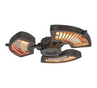 Outsunny Calefactor por Infrarrojos para Parasol, 800/1600/2400W, Estufa Exterior Eléctrica de Aluminio con 3 Niveles de Calentamiento, Protección Antivuelco, IP44, para Terraza, Patio y Jardín, Negro