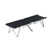 Outsunny Cama de Acampada Plegable con Marco Metálico Carga 136 kg para Playa Senderismo 193x64x40 cm Negro Aosom España