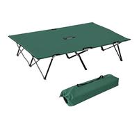 Outsunny - Cama de campamento plegable doble para 2 personas, hasta 136 kg, 193 x 125 x 40 cm, poliéster Oxford metal, color verde