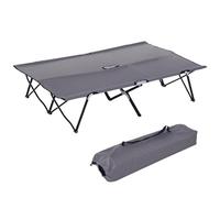 Outsunny Cama de Camping Doble Plegable con Bolsa de Transporte, Gris