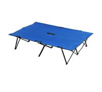 Outsunny Cama de Camping Plegable Cama de Acampada con Bolsa de Transporte y Marco Metálico Carga 136 kg para Playa Senderismo 193x125x40 cm Azul
