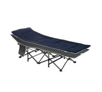 Outsunny Cama de Camping Plegable Cama de Acampada con Cojín Almohada Bolsillo Lateral Bolsa de Transporte y Marco de Acero Carga 150 kg para Playa Senderismo 188x64,5x53 cm Azul
