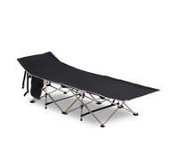 Outsunny Cama de Camping Plegable Cama de Acampada de Tela Oxford 600D con 1 Bolsillo Lateral Bolsa de Transporte y Marco de Acero Carga 150 kg para Playa Senderismo 190x68x52 cm Negro