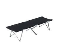 Outsunny cama de camping plegable cama de acampada de tela oxford 600d con marco metálico carga 136 kg para playa senderismo 193x64x40 cm negro