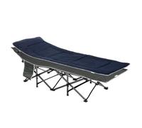 Outsunny Cama de Camping Plegable Cama de Acampada con Cojín Almohada Bolsillo Lateral Bolsa de Transporte y Marco de Acero Carga 150 kg para Playa Senderismo 188x64,5x53 cm Azul