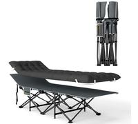 Outsunny Cama de Camping Plegable con Colchón Extraíble Reposacabezas y Bolsa de Transporte 196x68x37 cm Negro