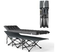 Outsunny Cama de Camping Plegable con Colchón Extraíble Reposacabezas y Bolsa de Transporte 196x68x37 cm Gris Oscuro
