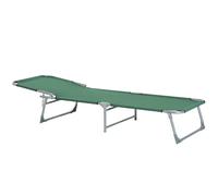 Outsunny Cama de Camping Plegable Respaldo Ajustable 187x58x28 cm Verde | Tumbona Plegable, 4 Niveles, Tela Oxford 600D, Carga 120 kg, Playa Jardín Piscina Senderismo
