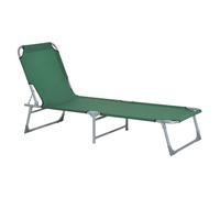 Outsunny cama de camping plegable tumbona plegable con respaldo ajustable en 4 niveles de tela oxford 600d carga 120 kg para playa jardín piscina senderismo 187x58x28 cm verde