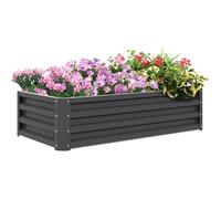 Outsunny Cama de jardín elevada de 216 L, Jardinera galvanizada para Exteriores con Fondo Abierto, Kit de Cama de jardín elevada de Metal para Verduras, Flores y Hierbas, 120 x 60 x 30,5 cm, Gris