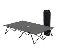 Outsunny Cama doble para camping, catre plegable, para exteriores, patio, cama de dormir súper ligera con bolsa de transporte (gris carbón)