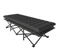 Outsunny Cama Plegable Camping con Colchón Extraíble de Tela Oxford 600D con Reposacabezas y Bolsa Carga 200 kg Negro