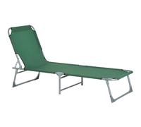 Outsunny Cama Plegable Camping Inclinable para Playa o Piscina - Color Verde - Material Hierro y Oxford 187 x 58 x 30cm Aosom España