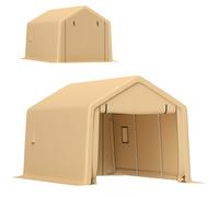 Outsunny Carpa de garaje 3 x 5,2 m, cochera exterior carpa para coche amarilla crema con rollo desmontable