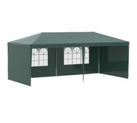 Outsunny Carpa de Jardín 6x3m con 4 Paredes Laterales y 2 Ventanas Visibles Cenador Gazebo de Exterior para Fiestas Eventos Verde Aosom España
