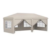 Outsunny Carpa de jardín exterior 6x3m carpa plegable con paneles anti-UV Altura ajustable con Bolsa de transporte beige Aosom España