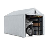 Outsunny carpa de jardín exterior para herramientas, bicicletas, 1,6x2,2x1,6 m, cobertizo exterior con marco de acero galvanizado, puerta enrollable, impermeable, anti-uv, garaje portátil, gris