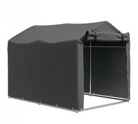 Outsunny Carpa de Jardín Exterior para Herramientas Bicicletas 2,2x1,57x1,65 m con Puerta con Cremallera Impermeable Gris Oscuro