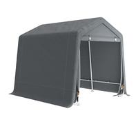 Outsunny Carpa de Jardín para Bicicletas con Marco de Metal Puerta con Cremallera Impermeable Anti-UV 2,4x2x2 m Gris Oscuro Aosom España