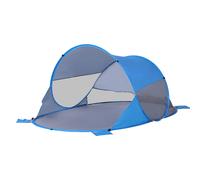 Outsunny Carpa de Playa Automático para 1-2 Personas con 1 Puerta 2 Ventanas y Bolsa de Transporte 200x120x90 cm Azul Aosom España