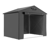 Outsunny Carpa garaje 2,5x1,8 m impermeable con puerta enrollable con cremallera ventilación Gris oscuro