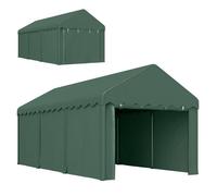 Outsunny carpa garaje 6x3 m garaje exterior para coche impermeable garaje portátil anti-uv con paredes laterales desmontables y 2 puertas con cremallera verde