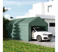 Outsunny Carpa Garaje 6x3 m Garaje Exterior para Coche Impermeable Verde | Portátil, Anti-UV, Paredes Laterales Desmontables, 2 Puertas con Cremallera