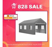 Outsunny Carpa Garaje 6x3 m Impermeable con Paredes Laterales Desmontables Gris Gris