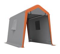 Outsunny Carpa Garaje Portátil 2,4x1,8 m para Coche Impermeable con Puerta Enrollable con Cremallera Ventanas UPF30+ Gris Claro