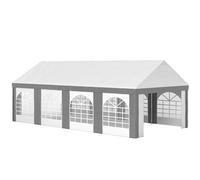 Outsunny Carpa para Eventos 4x8 m Carpa de Jardín con Paredes Extraíbles Puertas y Ventanas Anti-UV para Boda Camping Gris Aosom España