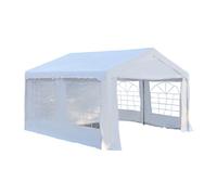 Outsunny - Cenador pérgola de jardín 4 x 4 m blanco