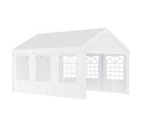 Outsunny - Cenador pérgola de jardín 6 x 4 m blanco