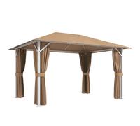 Outsunny Carpa para Jardín 3x4 m con Techo Ventilado 4 Paredes y 4 Mosquiteras UPF50+ para Exterior Terraza Caqui Aosom España