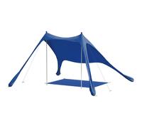 Outsunny Carpa Playa Plegable con Esterilla UPF50+ Postes de Aluminio Pala Estacas y Bolsa de Transporte Azul