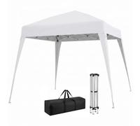 Outsunny Carpa Plegable 2,4x2,4 m Pop-up Altura Ajustable Anti-UV Blanco | Cenador Pabellón de Jardín, Bolsa de Transporte, Impermeable, Gazebo para Camping, Fiestas, Exterior