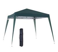 Outsunny Carpa Plegable 2,4x2,4 m Pop-up Altura Ajustable Anti-UV Verde | Cenador Pabellón de Jardín, Bolsa de Transporte, Impermeable, Gazebo para Camping, Fiestas, Exterior