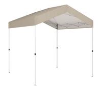 Outsunny carpa plegable 2,4x2,4 m, pop-up, cenador de jardín con upf50+, bloqueo central, altura ajustable, bolsa de transporte, sacos arena, gazebo para exterior, beige