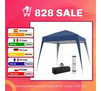 Outsunny Carpa Plegable 2,4x2,4m Cenador de Jardín Impermeable Diseño Pop Up de Acero y Cubierta de Tela Oxford Azul