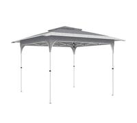 Outsunny Carpa Plegable 3,5x3,5 m, Pop-up con Doble Techo, UPF50+, Altura Ajustable 3 Niveles, Gazebo Exterior Caqui Gris oscuro