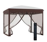 Outsunny Carpa Plegable 3x3 Gazebo de Jardín con Altura Ajustable, Protección UPF50+ y Bolsa, Gris Claro Aosom España