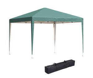 Outsunny Carpa Plegable 3x3 m con Bolsa de Transporte Altura Ajustable Anti-UV e Impermeable para Terraza Patio Playa Verde Aosom España