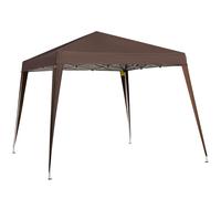 Outsunny Carpa Plegable 3x3 m Pop-up Cenador de Jardín Altura Ajustable con Bolsa de Transporte Anti-UV Impermeable Café