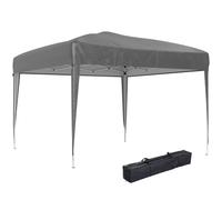Outsunny Carpa Plegable 3x3 m Pop-up Cenador de Jardín Altura Ajustable con Bolsa de Transporte Anti-UV Impermeable Gris