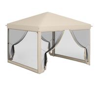Outsunny Carpa Plegable 3x3 para Exterior Cenador de Jardín Portátil con Mosquiteras Bolsa de Transporte Marco de Acero y Tela Oxford Resistente para