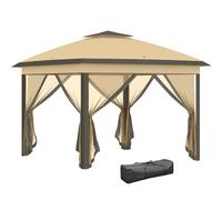 Outsunny Carpa Plegable 3x3 tienda de recepción pop-up con 4 paredes desmontables + bolsa de transporte Negro Aosom España